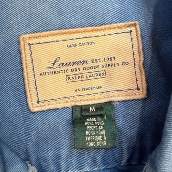 VTG 90’s Ralph Lauren Authentic Dry Goods Denim Chore Jacket Sz M Zip Utility - Picture 4 of 9